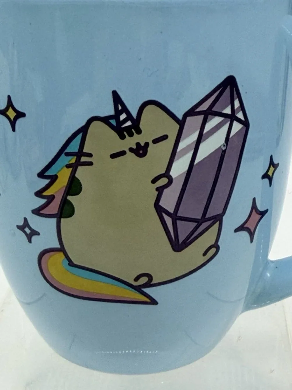 Pusheen The Cat Unicorn Pusheenicorn Light Blue Mug- 2023 Purple Crystal Star